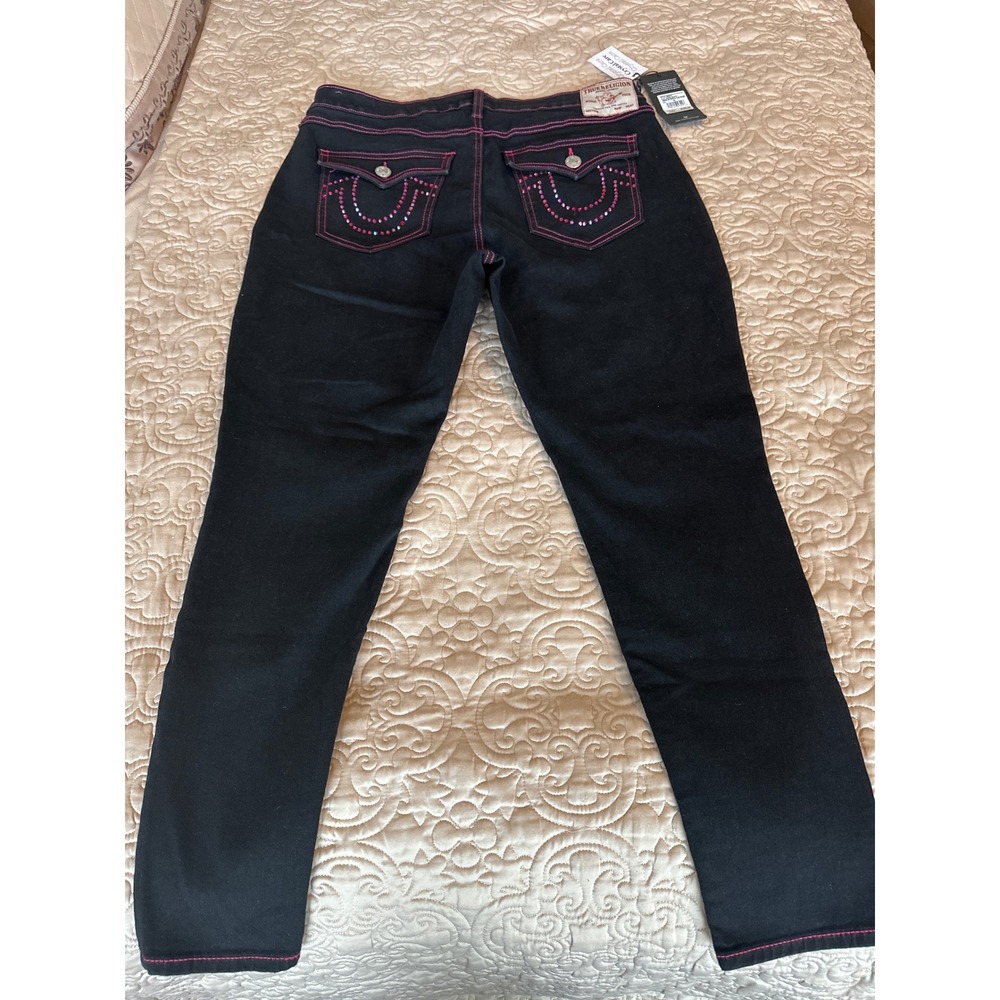 Rhinestone Black Jeans True Religion